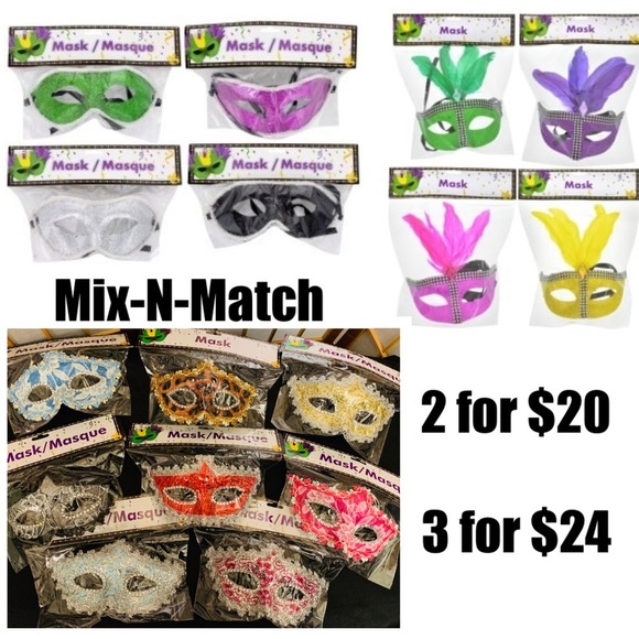 SILVER MARDI GRAS MASK NWT - Picture 5 of 5